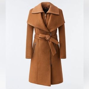 NORI 2-in-1 double face wool coat with sash, sz Small